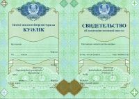 Аттестат Казахстана за 9 класс